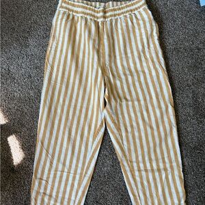 Madewell Mustard and Cream Striped Pants - M